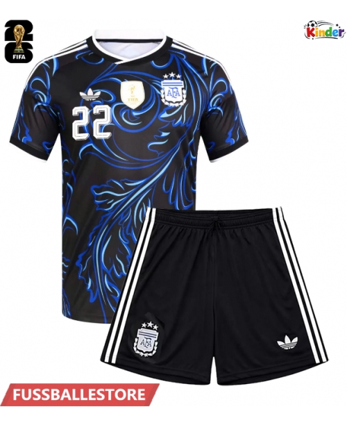 Günstige Argentinien Lautaro Martinez #22 Auswärts Trikotsatzt Kinder WM 2026 Kurzarm (+ Kurze Hosen)